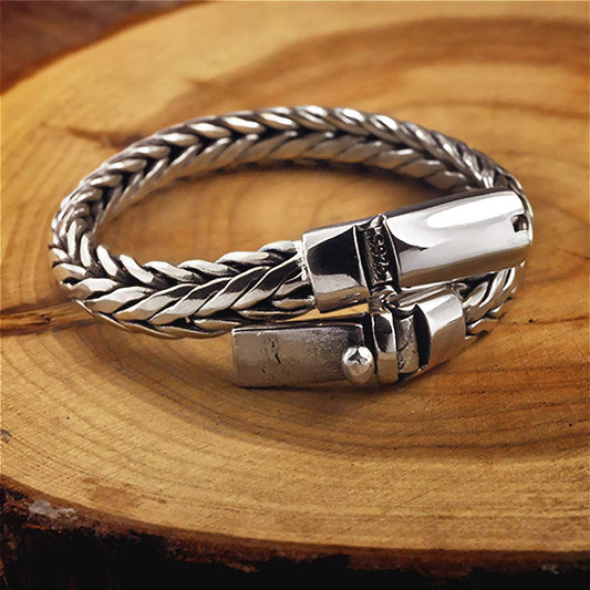 925 Silver Vintage Tight Braided Bracelet