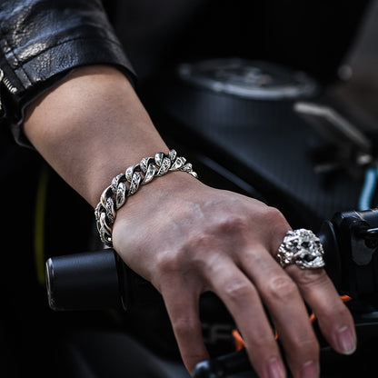 S925 Retro Hip Hop Motorcycle Bracelet