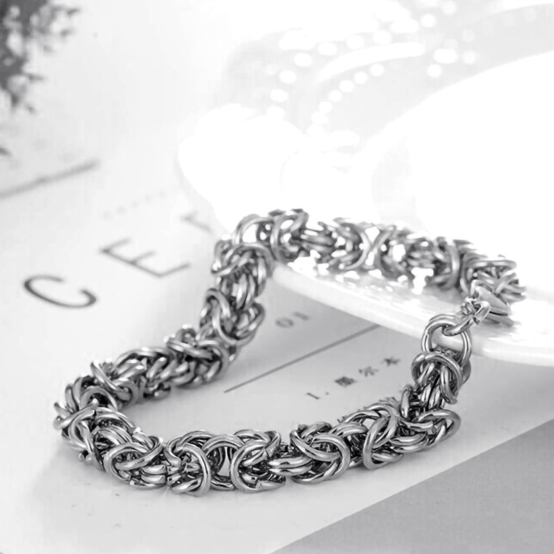925 Silver Titanium steel woven bracelet for men's hand ornaments