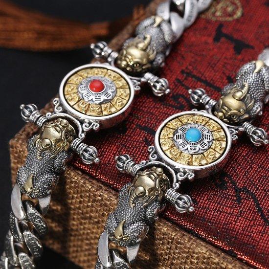 925 Silver Retro Pixiu Lucky Bracelet