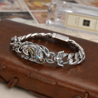 925 Silver Top Bead Pixiu Bracelet