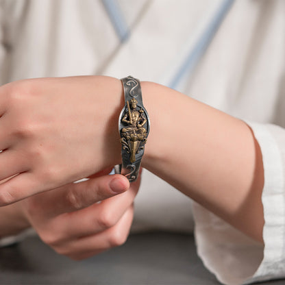 S925 Handmade Ethnic Style Retro Silver Jewelry 12 Zodiac Buddha Bracelet