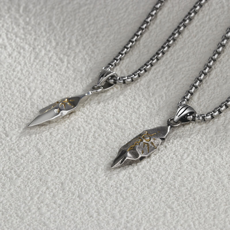 Personalized Vintage Wishing Stone Pendant Necklace