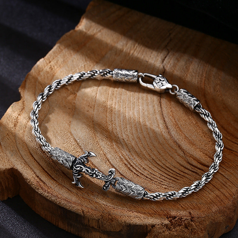 Hemp rope boat anchor bracelet
