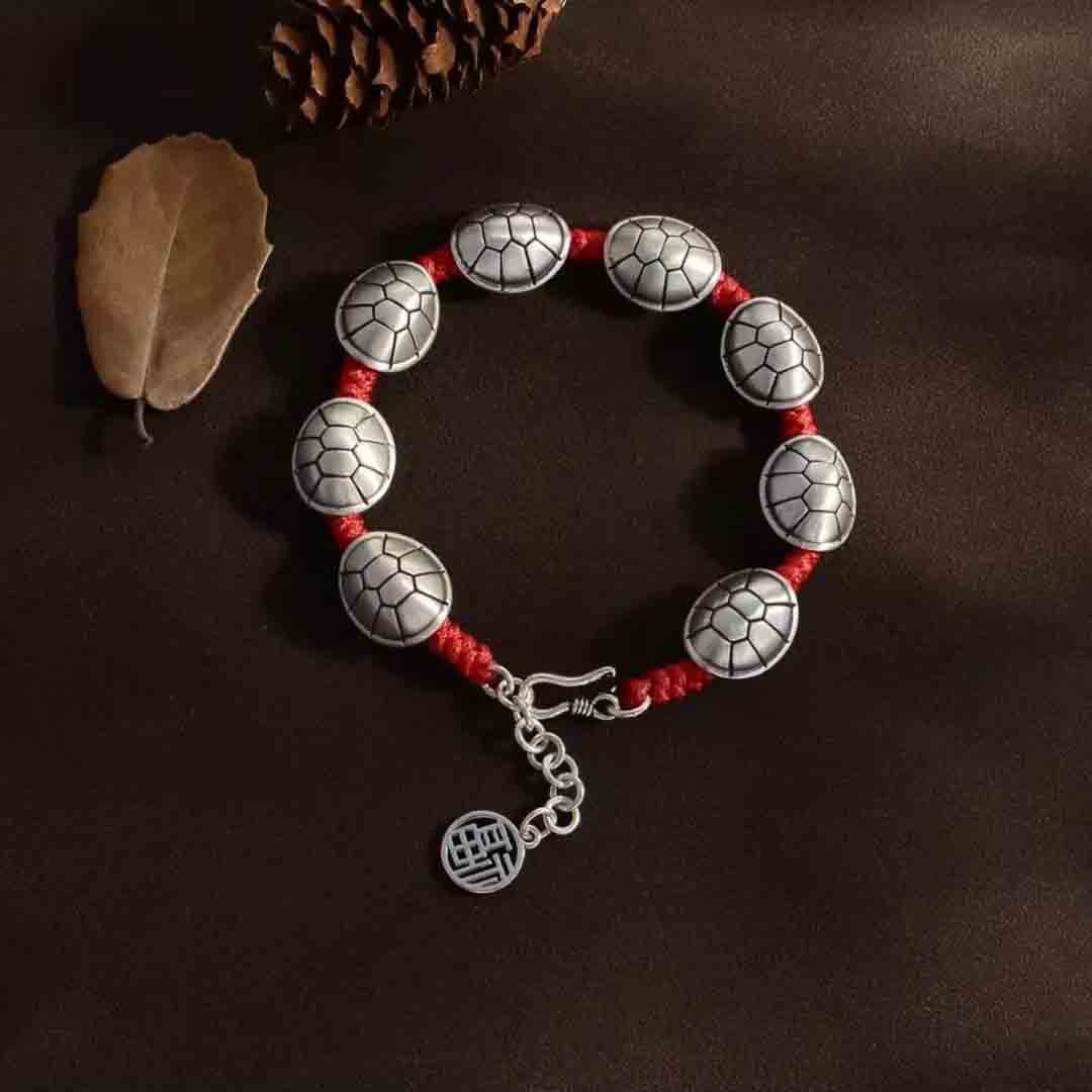 925 Sliver Ethnic Style Tortoise Shell Bracelet