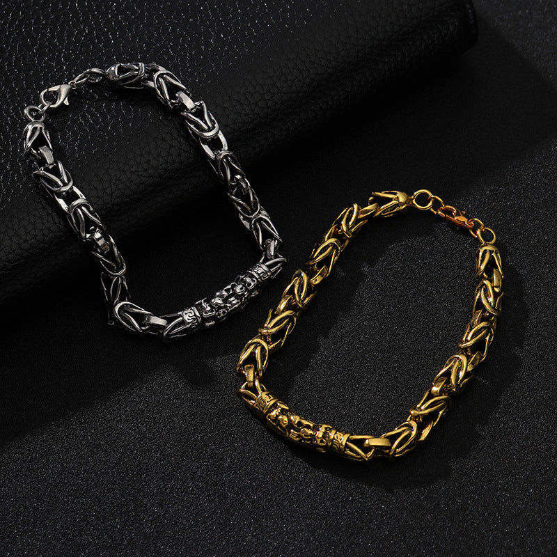 Retro Design Dragon Bone And Skull Head Bracelets