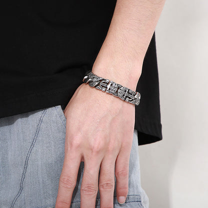 925 Silver Vintage Pharaonic Ancient Egyptian Cross Bracelet