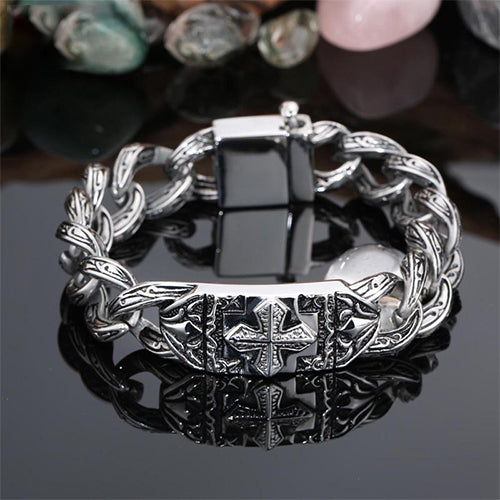 925 Sliver Vintage Cross Thread Bracelet