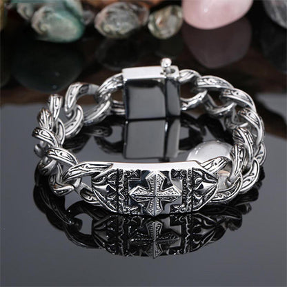 925 Sliver Vintage Cross Thread Bracelet