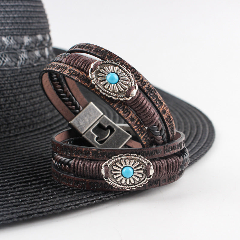 Flower multi-layer woven bracelet