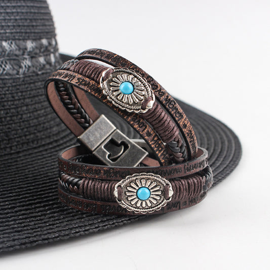 Flower multi-layer woven bracelet