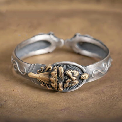 S925 Handmade Ethnic Style Retro Silver Jewelry 12 Zodiac Buddha Bracelet