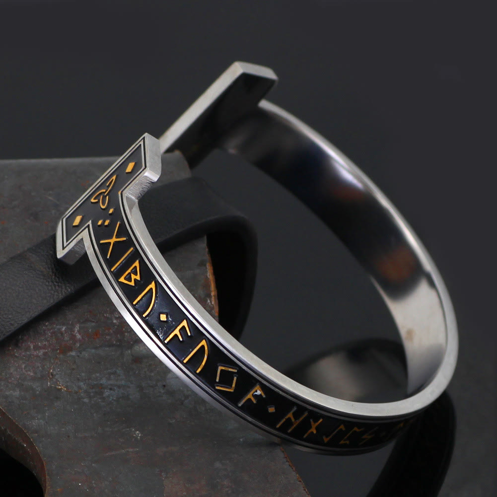 Viking Arm Ring With Elder Rune Bracelet