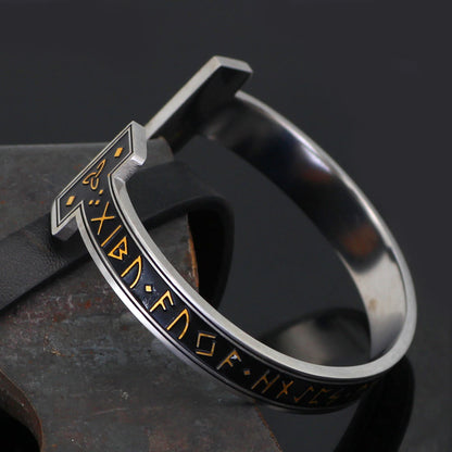 Viking Arm Ring With Elder Rune Bracelet