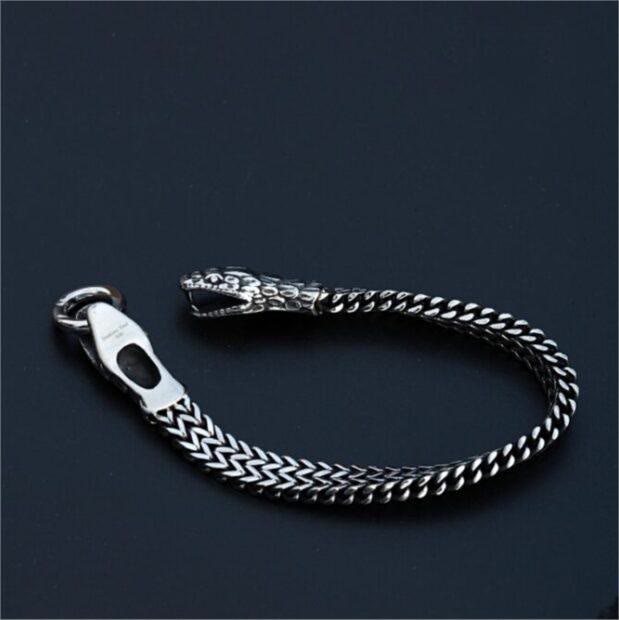 Double Snake Head Steel Bracelet