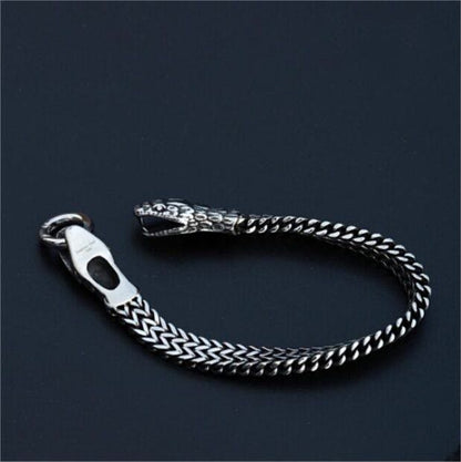 Double Snake Head Steel Bracelet