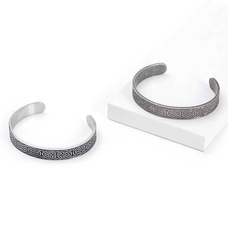 Men's ethnic retro style open-ended adjustable bracelet