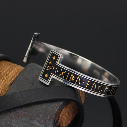 Viking Arm Ring With Elder Rune Bracelet