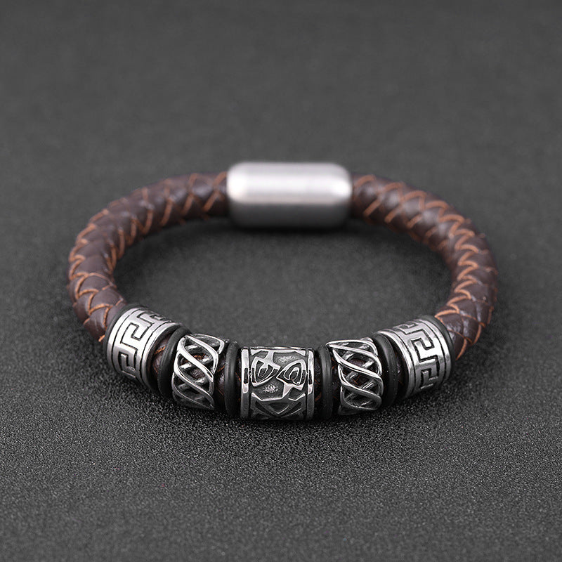 Men's fashion hot-selling personality cowhide bracelet woven accessories