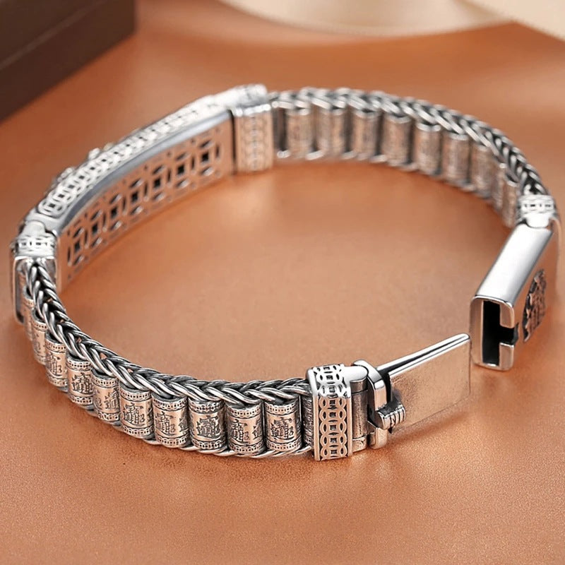 925 Silver Rotatable Pixiu Fortune Bracelet