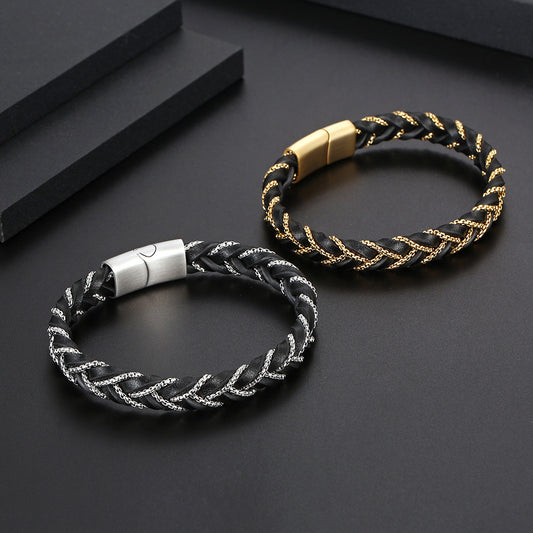 Personalized Simple Woven Leather Bracelet