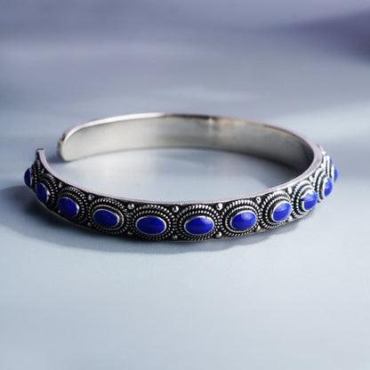 Ethnic Style Sapphire Open Bracelet