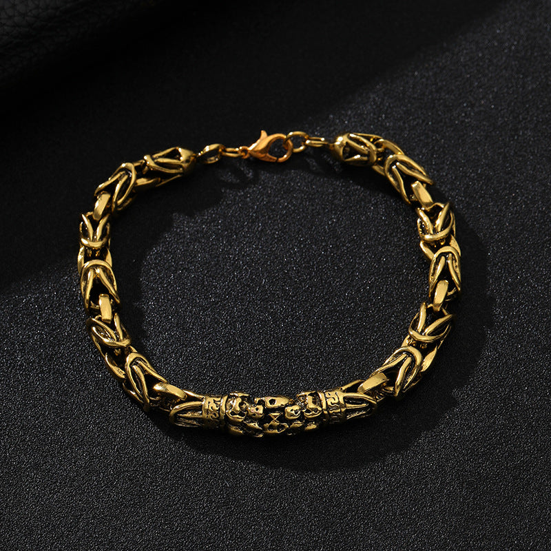 Retro Design Dragon Bone And Skull Head Bracelets