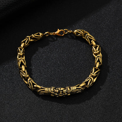 Retro Design Dragon Bone And Skull Head Bracelets