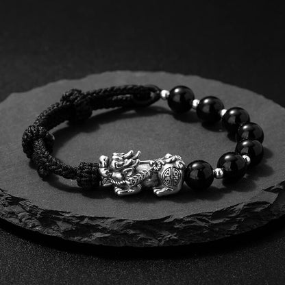 Pixiu Agate 999 Pure Silver Bracelet
