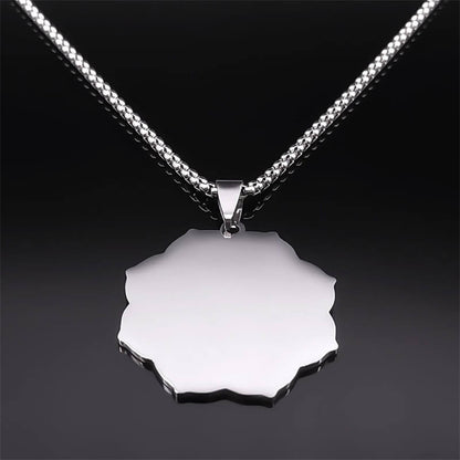 Retro Titanium Steel Disc Six-Pointed Star Pendant Men'S Fashion Necklace