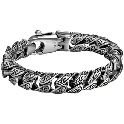 925 Silver arabesque buckle bracelet