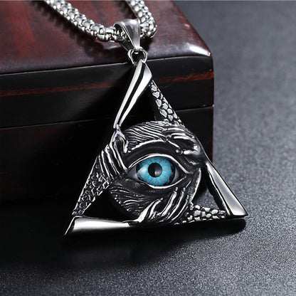Personalized Triangle Devil's Eye Pendant Necklace
