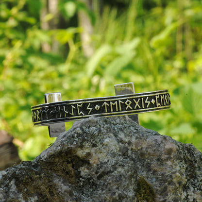 Viking Arm Ring With Elder Rune Bracelet