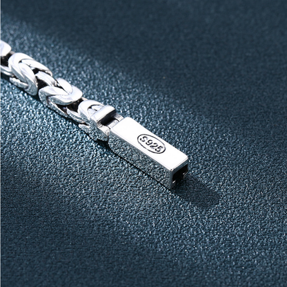 925 Silver Horseshoe Buckle Baracelet Men Male Thai Silver Retro Glossy Simplicity Baracelets Jewerly Gift