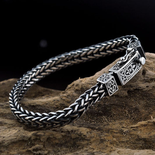 925 Silver men's vintage personality bracelet