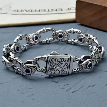 925 Silver Retro Vine Grass Pattern Bracelet