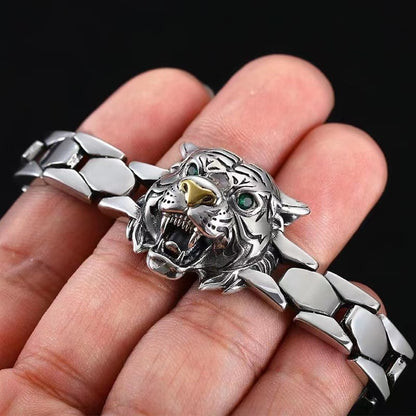 925 Silver Tiger Head Vintage Bracelet