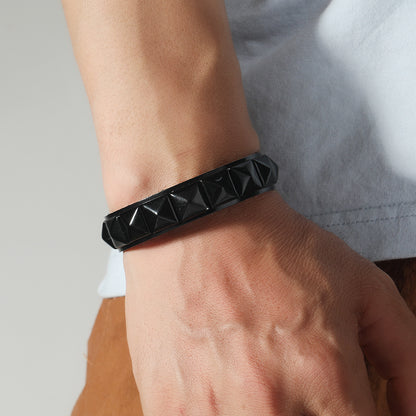 Row Square Nail Men's Bracelet
