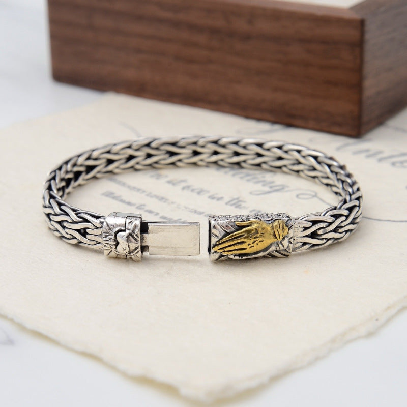 Two Tone Woven Prayer Hand Bracelet