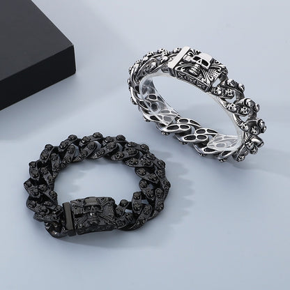 Retro Skull Titanium Steel Rock Punk Bracelet