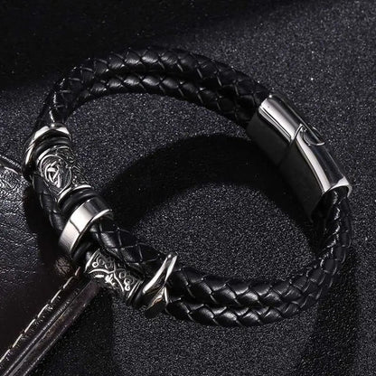 Celtic Knot And Viking Compass Stainless Steel Bracelet