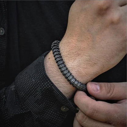 Retro Black Snake Scale Bangle Bracelet