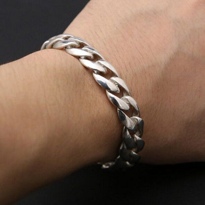 925 Silver Retro Simple Stylish Plug Totem Men's Bracelet
