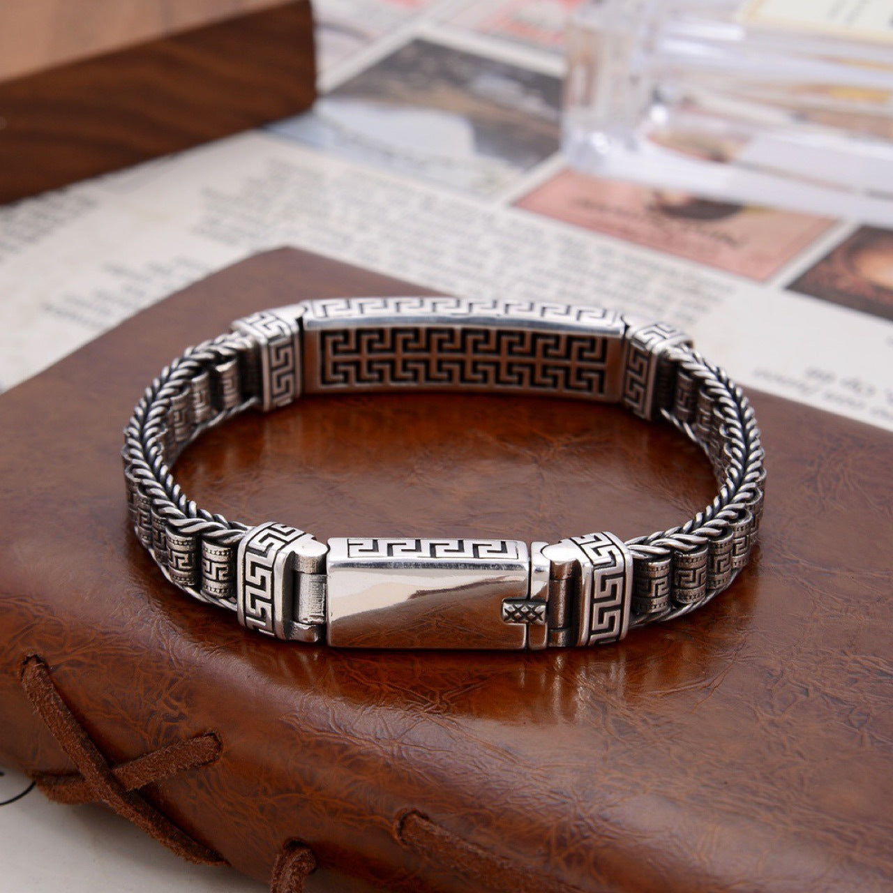 Original design sterling silver lettered bracelet