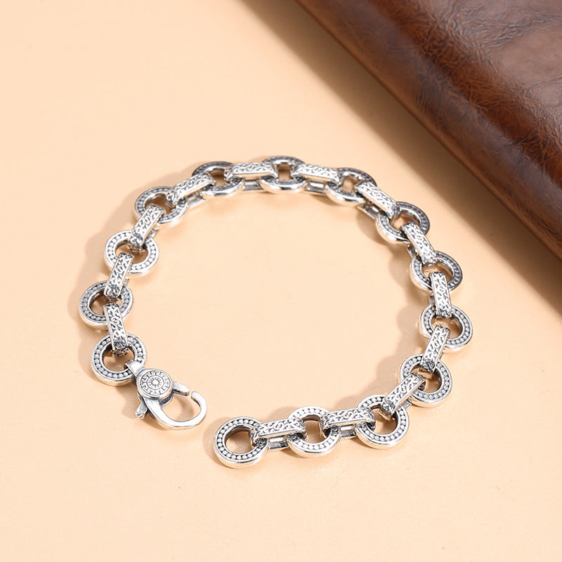 S925 Men's Round Lock Bracelet