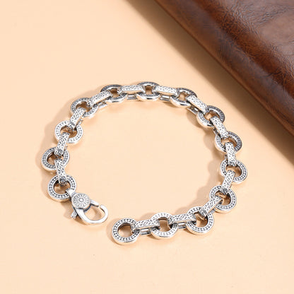 S925 Men's Round Lock Bracelet