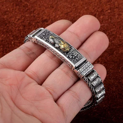 925 Silver Rotatable Pixiu Fortune Bracelet