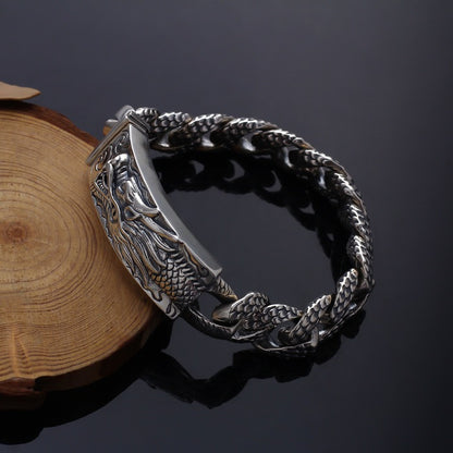 925 Silver retro character dragon bracelet