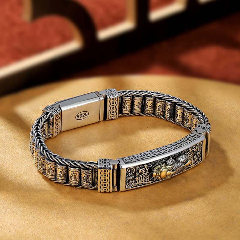 925 Silver Rotatable Pixiu Fortune Bracelet