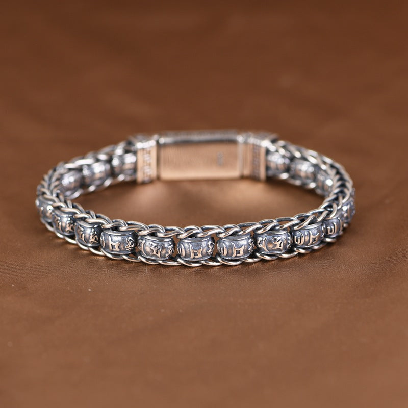 Woven wide men's domineering and personalized bracelet